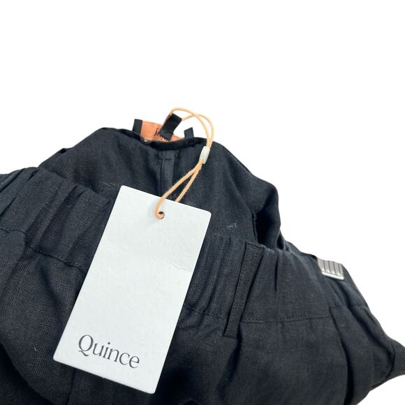 Quince 100% European Linen Wide Leg Pants Black Pull On NWT Size Small - Picture 9 of 13
